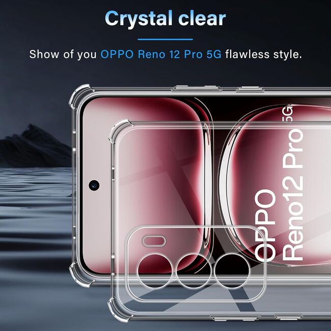 Husa pentru Oppo Reno 12 Pro Anti-Shock 1.5mm reinforced 4 corners, transparent