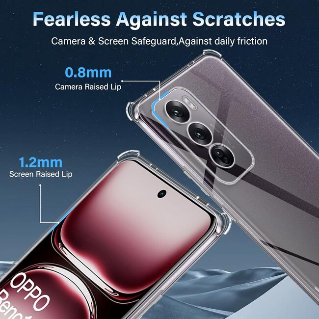 Husa pentru Oppo Reno 12 Pro Anti-Shock 1.5mm reinforced 4 corners, transparent