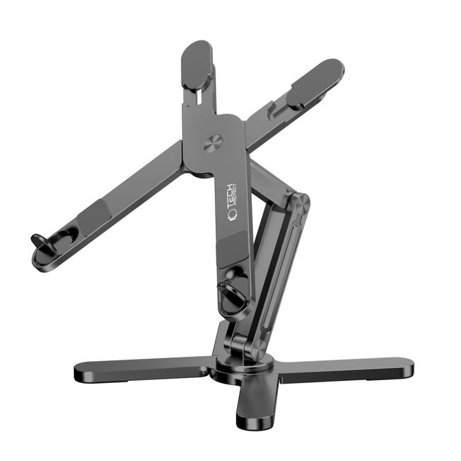 Stand Reglabil ULS200 din Aluminiu – Suport Universal pentru Laptop, MacBook și Tabletă până la 16”, Pliabil, Antiderapant, Design Premium, gri inchis