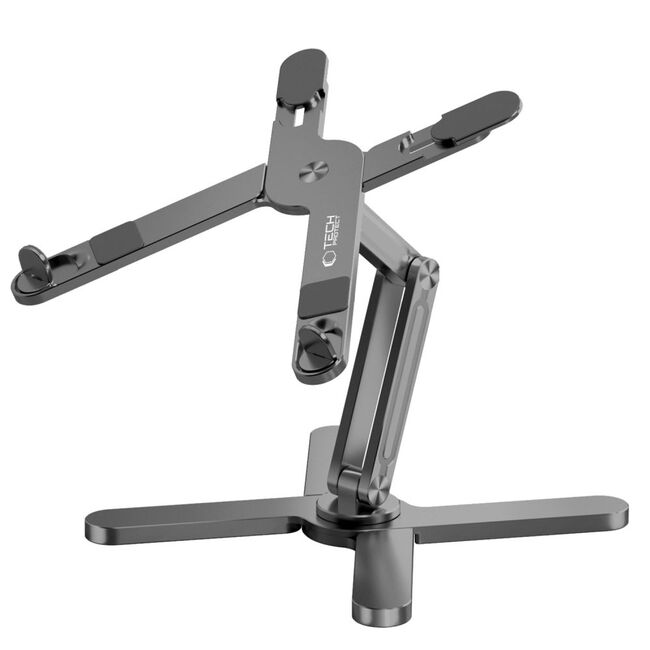 Stand Reglabil ULS200 din Aluminiu – Suport Universal pentru Laptop, MacBook și Tabletă până la 16”, Pliabil, Antiderapant, Design Premium, gri inchis