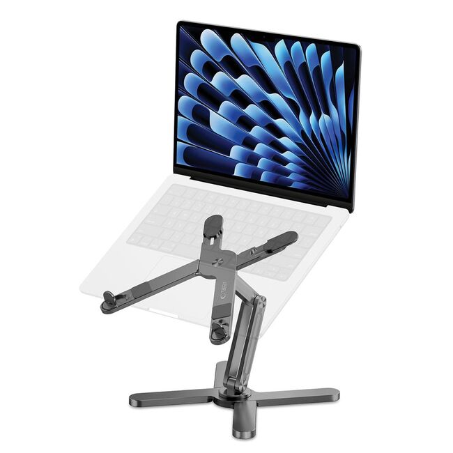 Stand Reglabil ULS200 din Aluminiu – Suport Universal pentru Laptop, MacBook și Tabletă până la 16”, Pliabil, Antiderapant, Design Premium, gri inchis