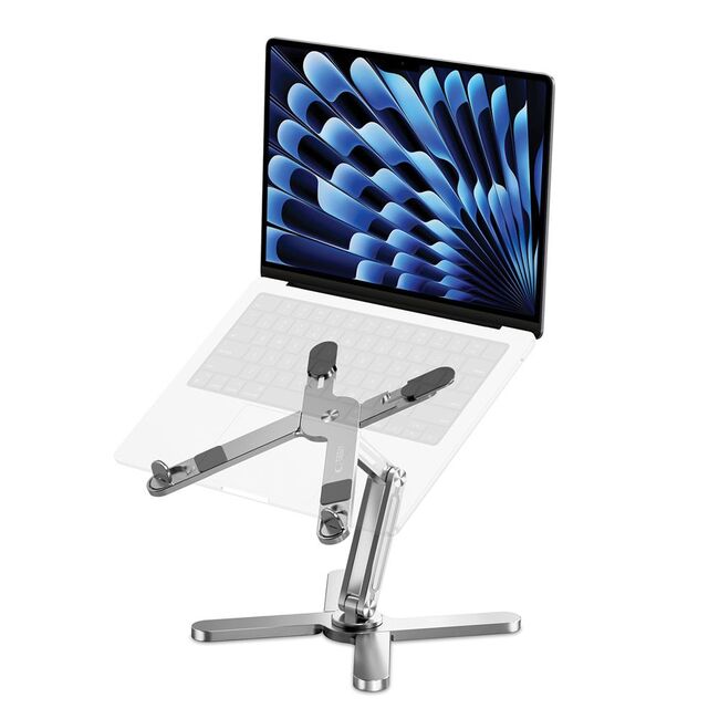 Stand Reglabil ULS200 din Aluminiu – Suport Universal pentru Laptop, MacBook și Tabletă până la 16”, Pliabil, Antiderapant, Design Premium, argintiu