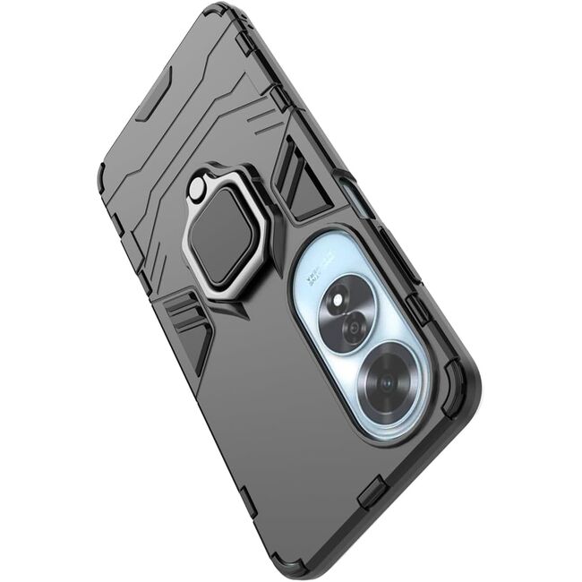 Husa pentru Oppo A60 cu inel Ring Armor Kickstand Tough, negru