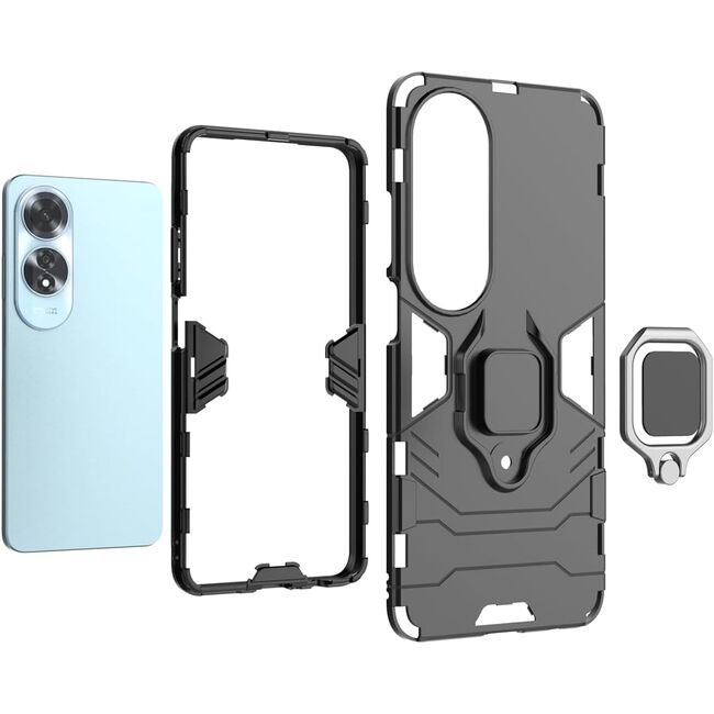 Husa pentru Oppo A60 cu inel Ring Armor Kickstand Tough, negru