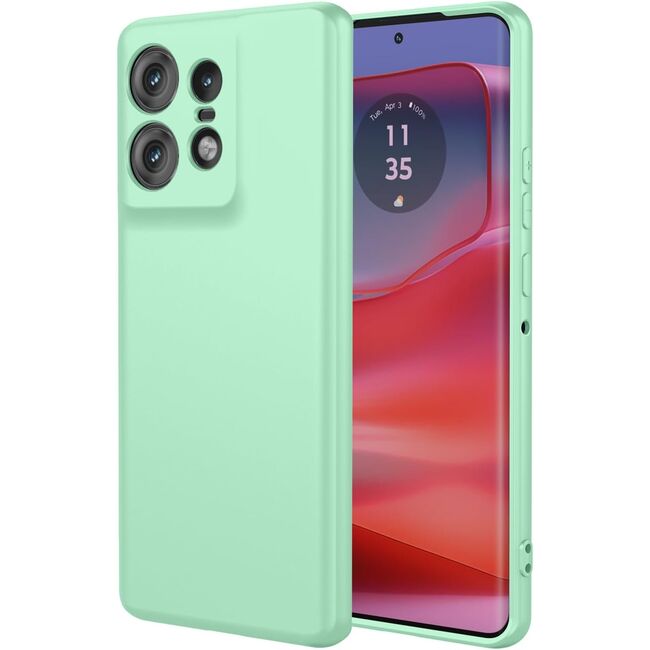 Husa silicon Motorola Edge 50 Pro Techsuit SoftFlex, verde deschis