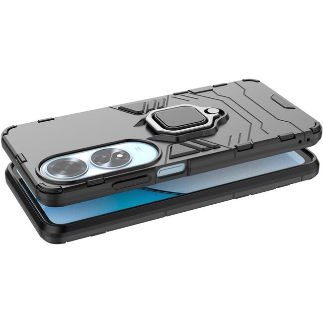 Husa pentru Oppo A60 cu inel Ring Armor Kickstand Tough, negru