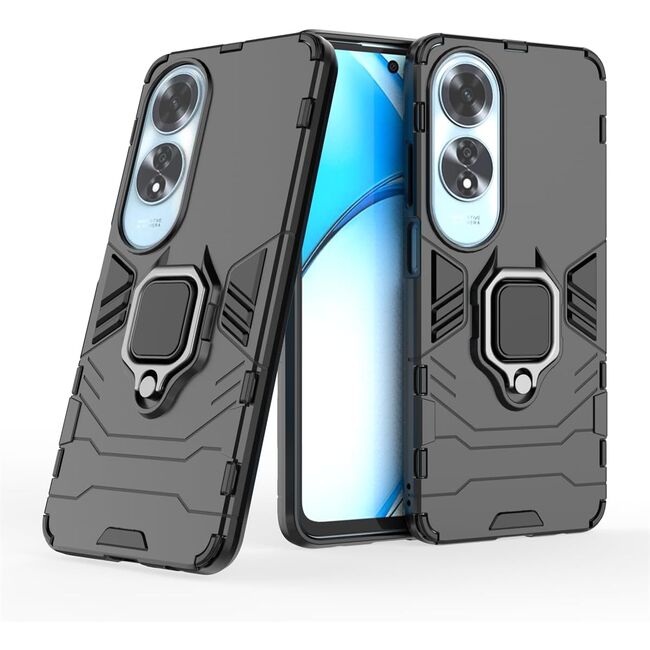 Husa pentru Oppo A60 cu inel Ring Armor Kickstand Tough, negru