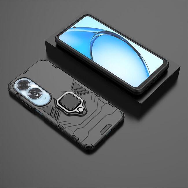 Husa pentru Oppo A60 cu inel Ring Armor Kickstand Tough, negru
