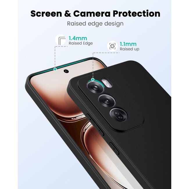 Husa pentru Oppo Reno 12 Pro Liquid Silicone, subțire, captusita cu microfibra, anti amprentă, protectie cameră foto, roz