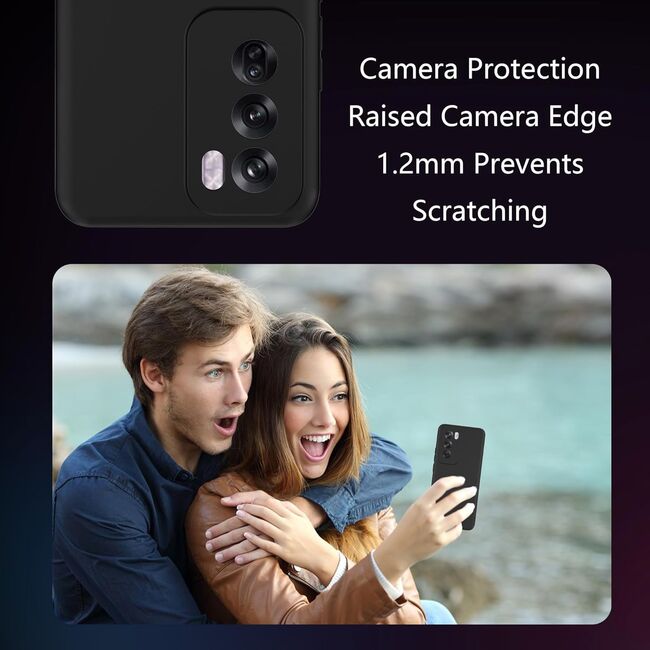 Husa pentru Oppo Reno 12 Pro Liquid Silicone, subțire, captusita cu microfibra, anti amprentă, protectie cameră foto, negru
