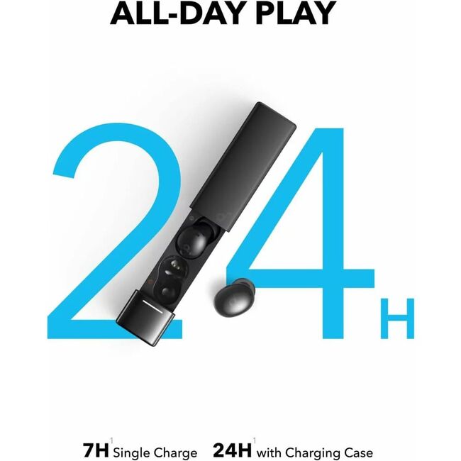 Casti Bluetooth Noise Cancelling cu microfon Anker A30i, negru
