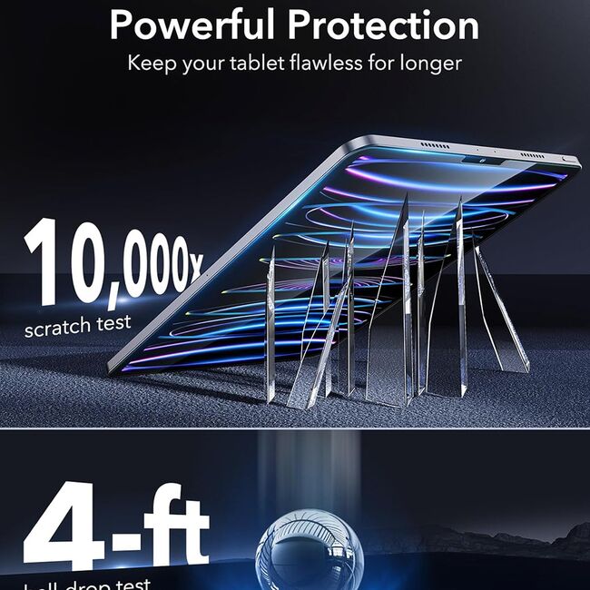 [Pachet 2x] Folie sticla ipad air 4 / 5 / 6 (2020/2022) / ipad pro 11 (2018 / 2020 / 2021 / 2022) ESR Armorite Screen Protector, transparenta