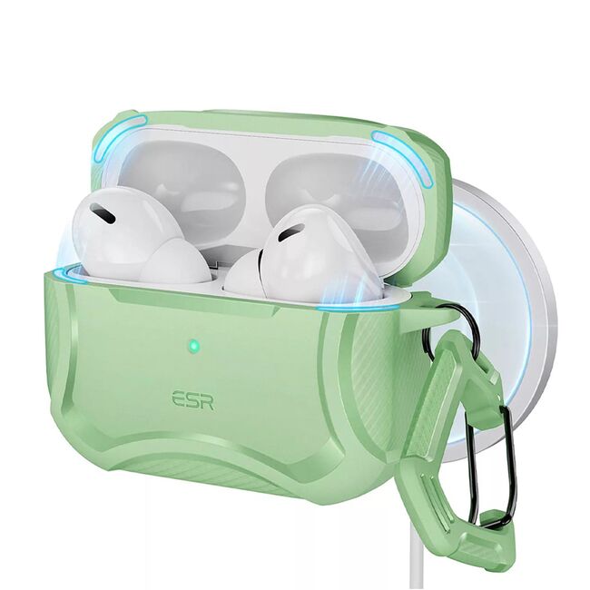 Husa Apple AirPods Pro 1 / 2 ESR Cyber Armor Tough HaloLock, verde