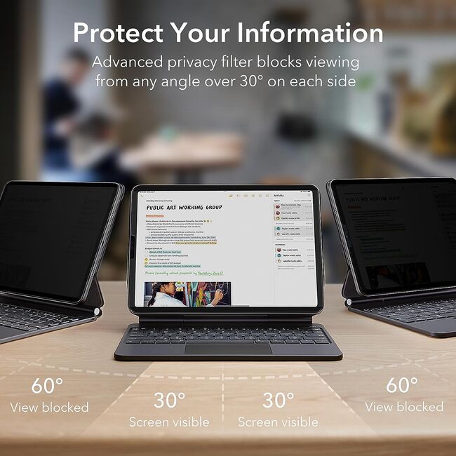 Folie iPad Air 4 / 5 / (2020/2022) / iPad Pro 11 (2018 / 2020 / 2021 / 2022) ESR Paper-Feel Magnetic, privacy