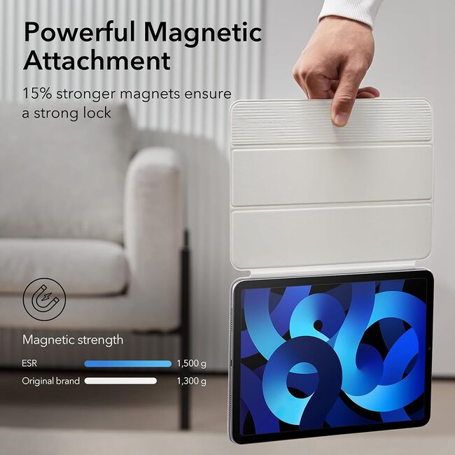 Huse pentru   Apple iPad Air 11" 2024 / 2025​ M2, M3 - ESR Rebound Magnetic - alb