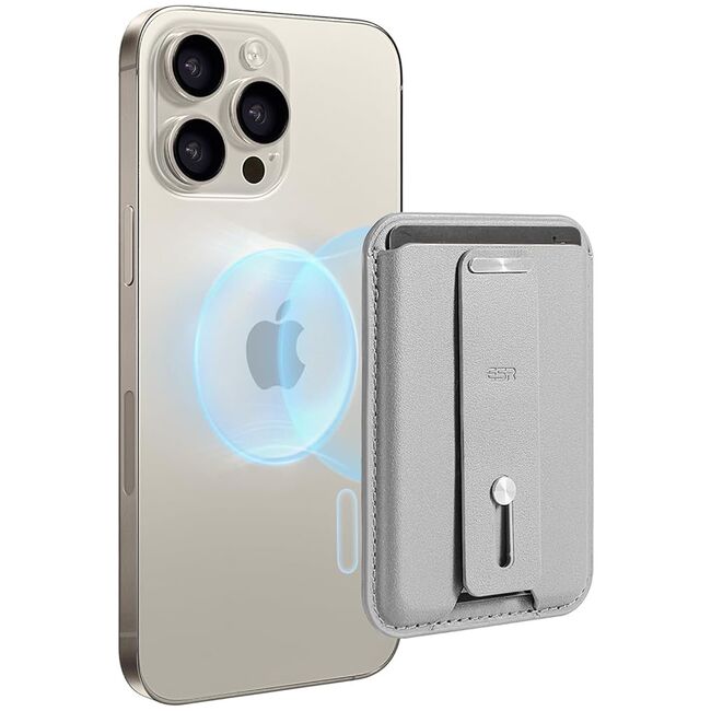 Portofel MagSafe ESR HaloLock premium pentru 3 carduri, bej