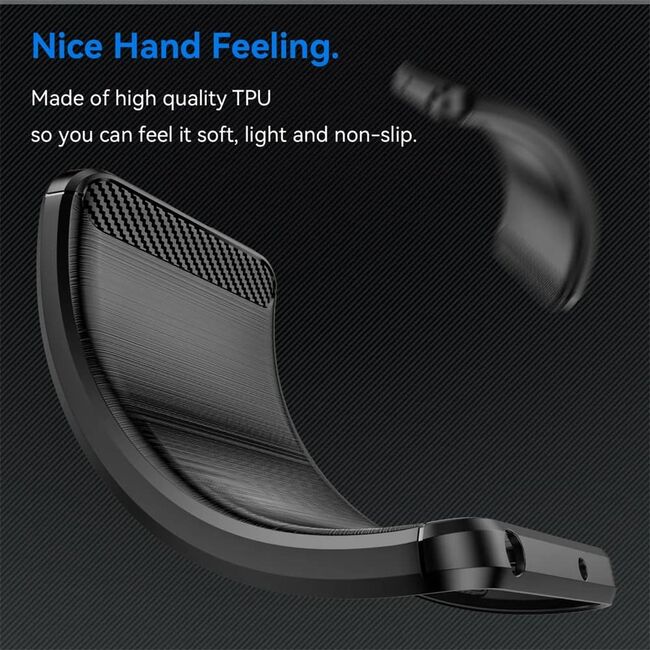 Husa pentru Oppo Reno 12 Pro Carbon Liquid Silicone, negru