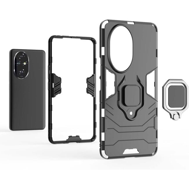 Husa pentru Honor 200 Pro cu inel Ring Armor Kickstand Tough, negru