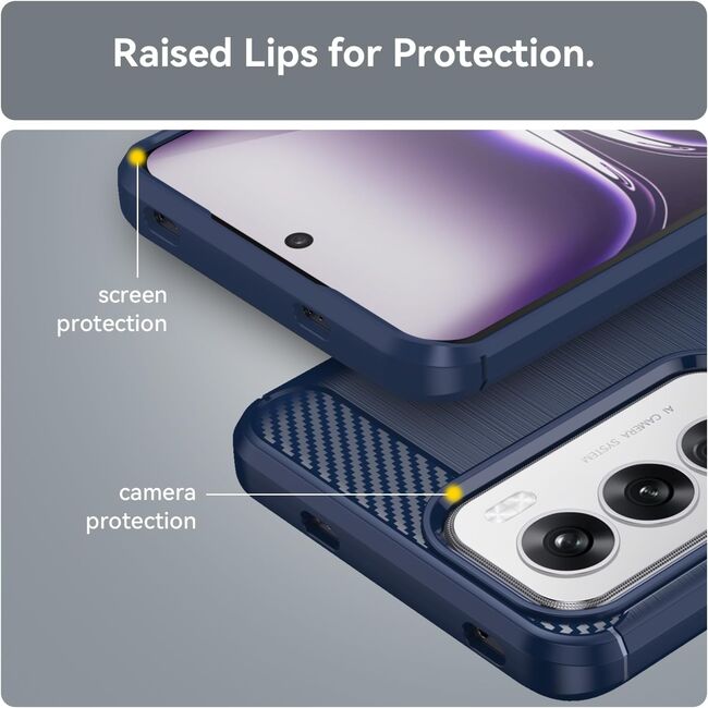 Husa pentru Oppo Reno 12 Carbon Liquid Silicone, navy blue