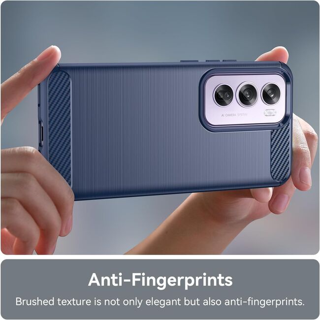 Husa pentru Oppo Reno 12 Pro Carbon Liquid Silicone, navy blue