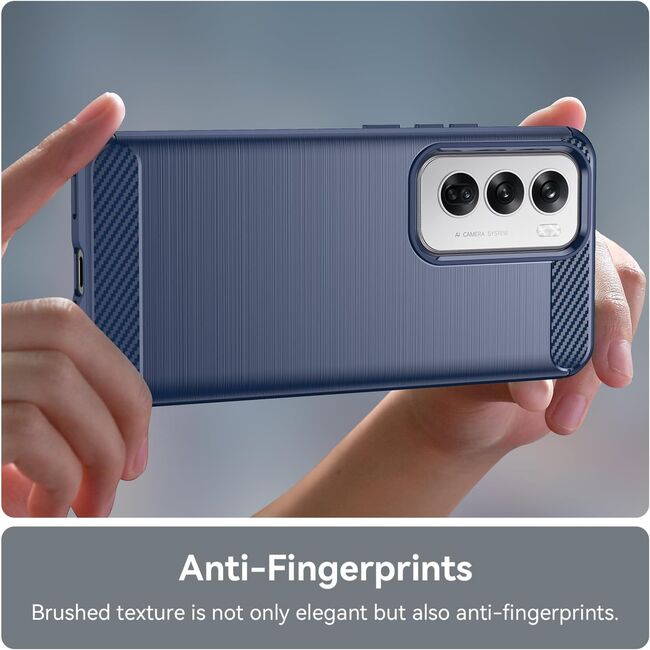 Husa pentru Oppo Reno 12 Carbon Liquid Silicone, navy blue