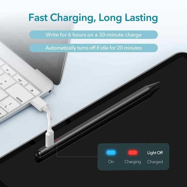 Stylus pen activ Palm Rejection pentru iPad ESR Digital, negru