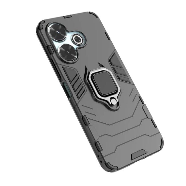 Husa pentru Xiaomi Redmi 13 cu inel Ring Armor Kickstand Tough, negru