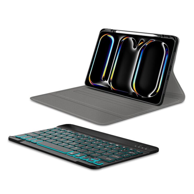 Husa cu tastatura iluminata pentru Apple iPad Pro 11 (2024) M4, negru