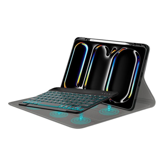 Husa cu tastatura iluminata pentru Apple iPad Pro 11 (2024) M4, negru