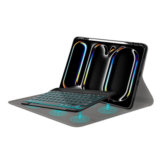 Husa cu tastatura iluminata pentru Apple iPad Pro 13 (2024) M4, negru