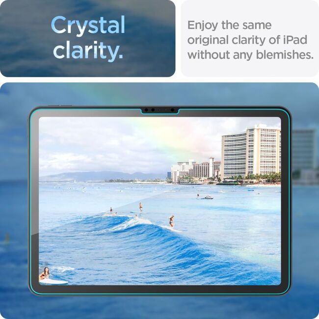 Folie sticla iPad Air 11 2024 / 2025​ M2, M3 Spigen Glas.t R Ez Fit 9H, transparenta