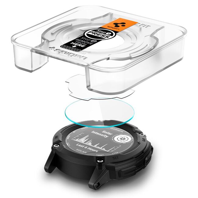 [Pachet 2x] Folie Garmin Instinct 2X Solar Spigen Glas.tR EZ Fit, transparenta