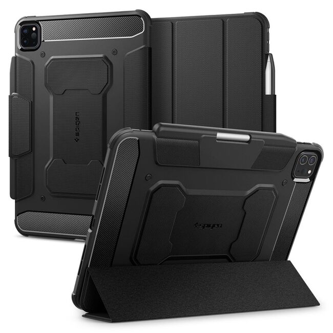 Husa iPad Pro 11 (2024) Spigen Rugged Armor Pro, negru