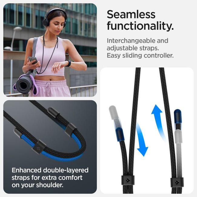Snur, lanyard pentru telefon Spigen, universal, negru