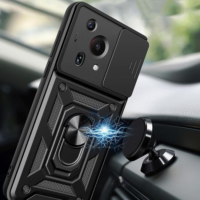 Husa pentru Huawei Pura 70 cu inel Ring Armor Kickstand Tough Rugged, rose gold