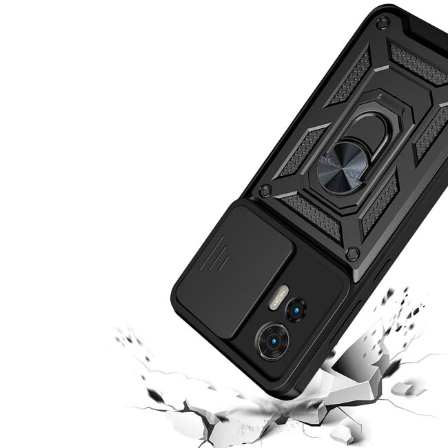 Husa pentru Motorola Edge 50 Fusion cu inel Ring Armor Kickstand Tough Rugged, verde