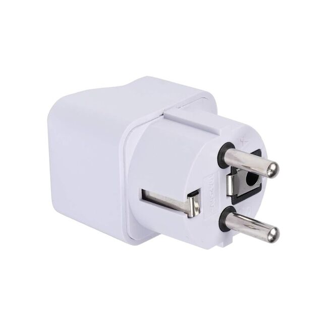 Adaptor priza universal pentru calatorie EU, US, UK, AU, Compatibilitate Globală, Design Durabil din Policarbonat - alb