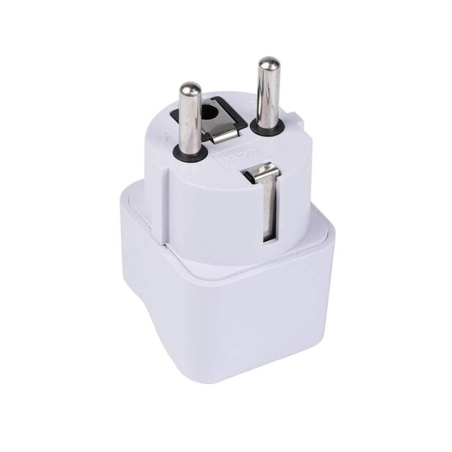 Adaptor priza universal pentru calatorie EU, US, UK, AU, Compatibilitate Globală, Design Durabil din Policarbonat - alb