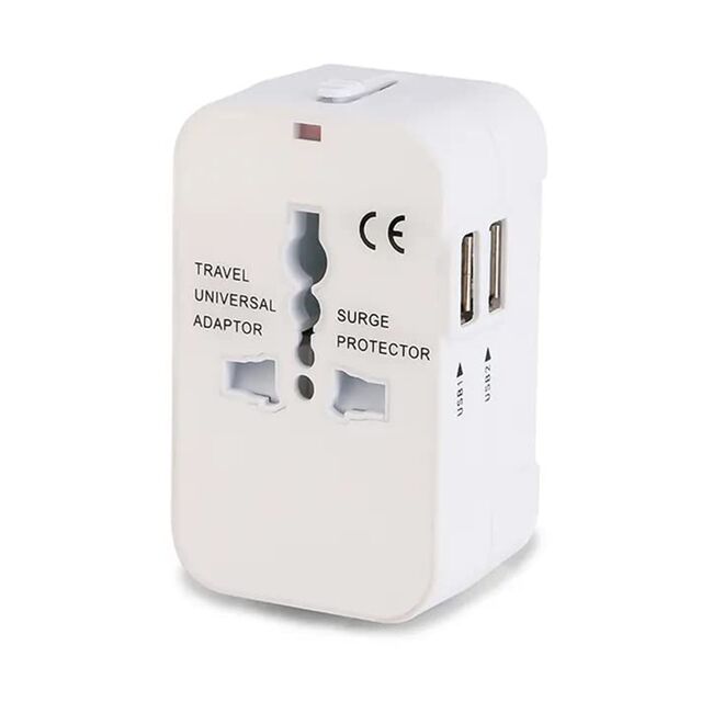 Adaptor priza EU la US, UK, AUS, 2 x USB, Techsuit, HHT202