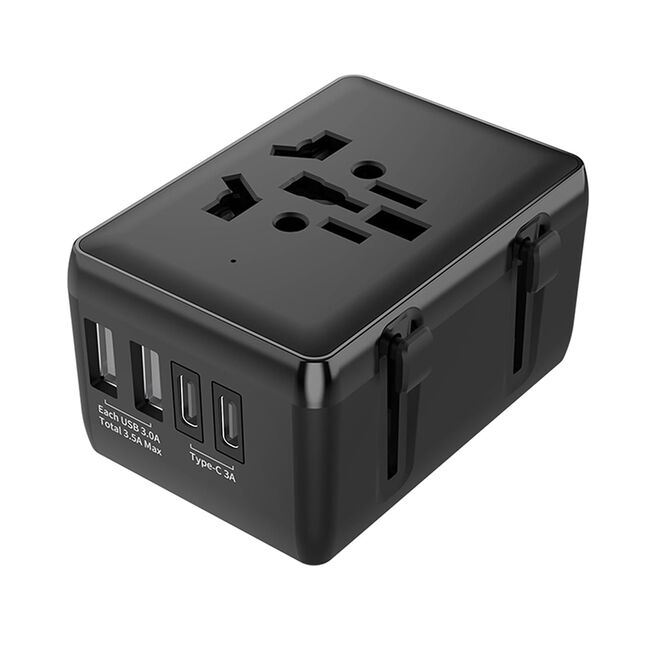 Adaptor priza EU la US, UK, AUS, 2xUSB-C, 2xUSB, Techsuit, HHt204A