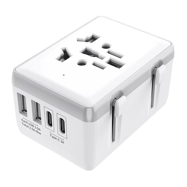 Adaptor priza EU la US, UK, AUS, 2xUSB-C, 2xUSB, Techsuit, HHt204A