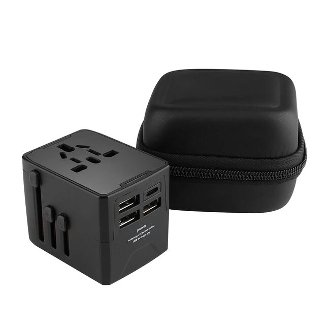 Adaptor priza EU la US, UK, AUS, 3xUSB, Type-C Techsuit, HHT904