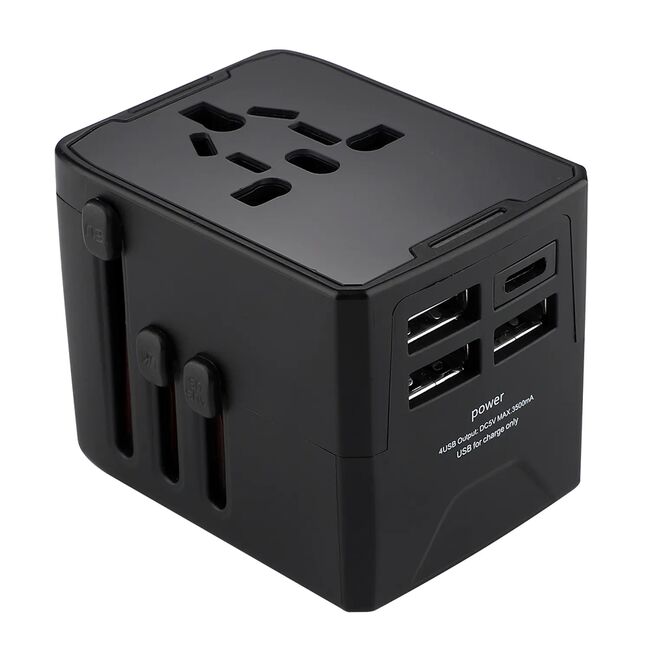 Adaptor priza EU la US, UK, AUS, 3xUSB, Type-C Techsuit, HHT904