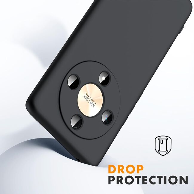 Husa pentru Honor Magic 6 Lite Liquid Silicone, subțire, captusita cu microfibra, anti amprentă, protectie cameră foto, negru