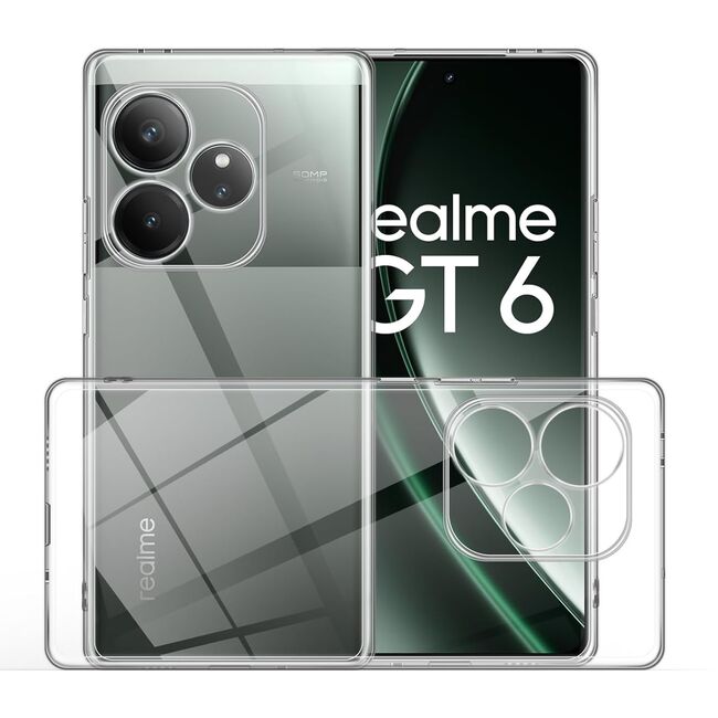 Husa pentru Realme GT 6 / GT 6T Anti-Shock 1.5mm, protectie lentile, transparent