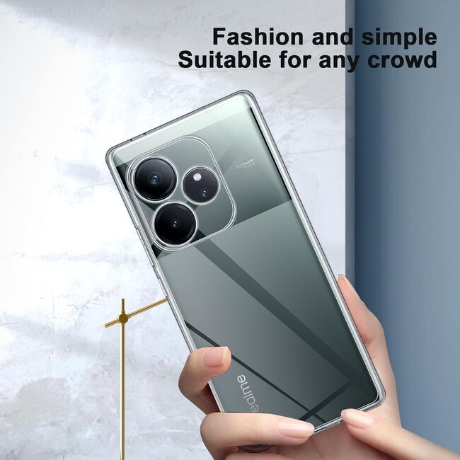Husa pentru Realme GT 6 / GT 6T Anti-Shock 1.5mm, protectie lentile, transparent