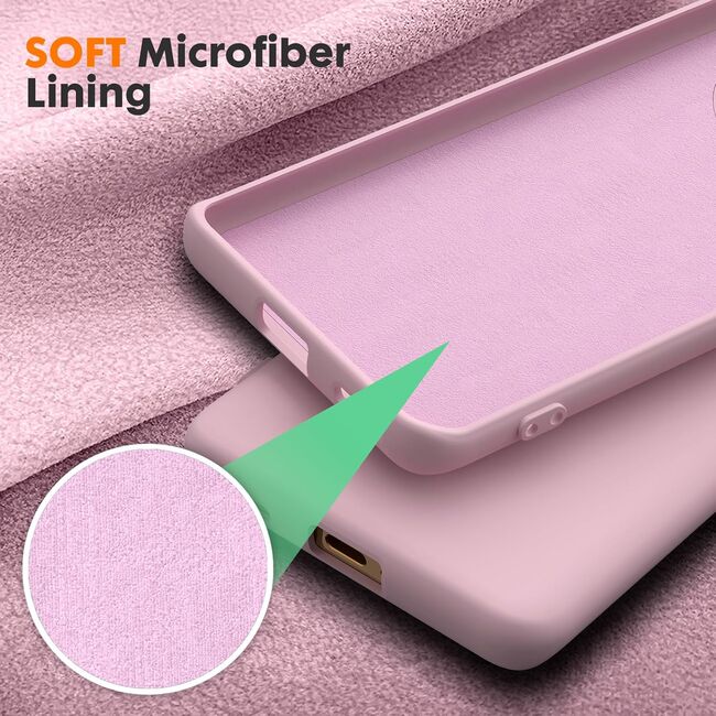 Husa pentru Honor Magic 6 Lite Liquid Silicone, subțire, captusita cu microfibra, anti amprentă, protectie cameră foto, roz