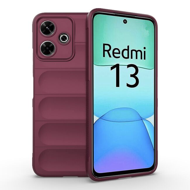 Husa pentru Xiaomi Redmi 13 Liquid Silicone, Microfibre Lining, Non-Slip Airbag Design, burgundy