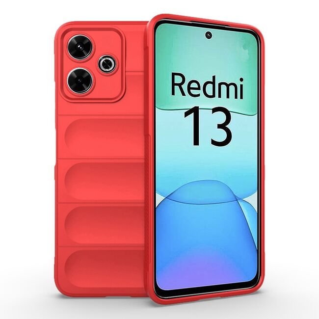 Husa pentru Xiaomi Redmi 13 Liquid Silicone, Microfibre Lining, Non-Slip Airbag Design, rosu