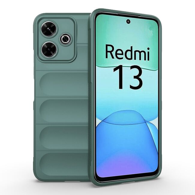 Husa pentru Xiaomi Redmi 13 Liquid Silicone, Microfibre Lining, Non-Slip Airbag Design, verde